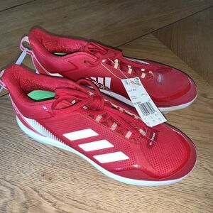 NWT Mens Adidas Icon 7 Molded TPU Baseball Cleats Size 9.5 RED/WHITE NEW